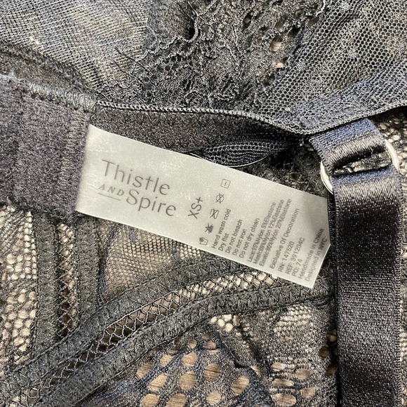 Thistle and Spire Amore Black Lace Bralette Women's XS+ Lace Wired Lingerie Bra - Picture 7 of 10